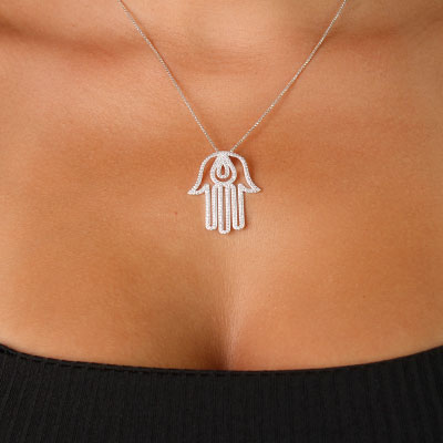 Pingente de Prata Hamsa