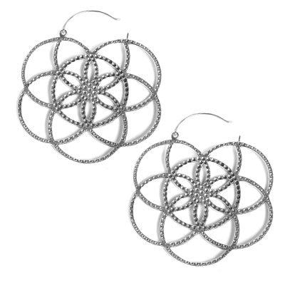 Argola de prata Flor da Vida