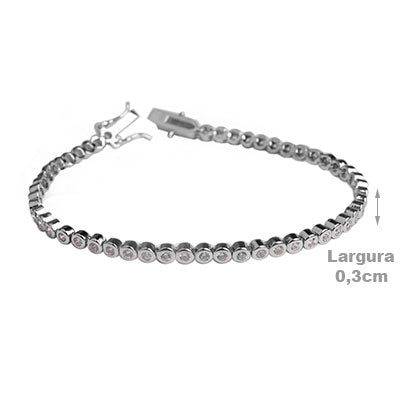 Pulseira de Prata com Zircônias