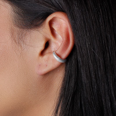 Piercing de Prata Pressão para Orelha 