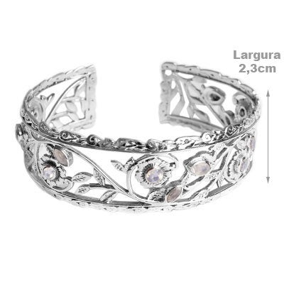 Bracelete de Prata com Pedra da Lua