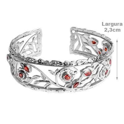 Bracelete de Prata com Granada