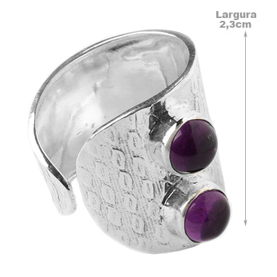 Anel de Prata com Ametista
