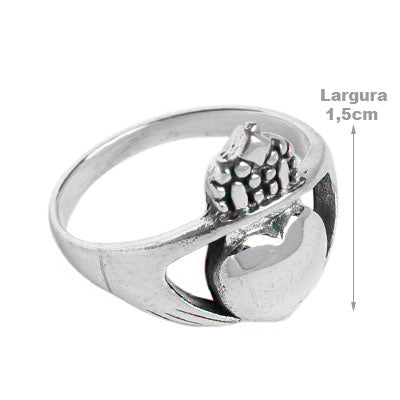 Anel de Prata Claddagh.