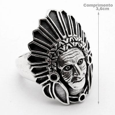 Anel de Prata Índio  Caveira