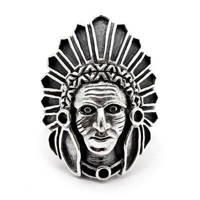 Anel de Prata Índio  Caveira