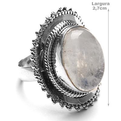 Anel de Prata com Pedra da Lua.
