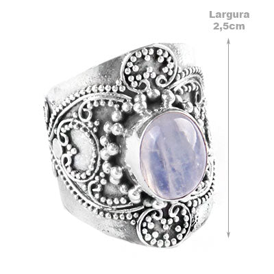 Anel de Prata com Pedra da Lua