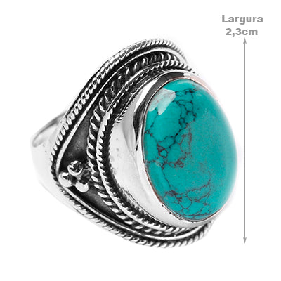 Anel de Prata com Turquesa