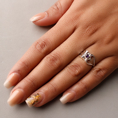 Anel de Prata com Ametista - 50977