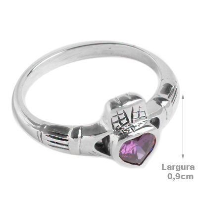 Anel de Prata Claddagh