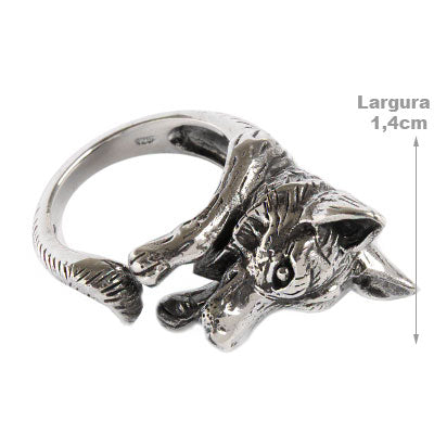 Anel de Prata Lobo
