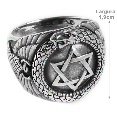 Anel de Prata Estrela de Davi