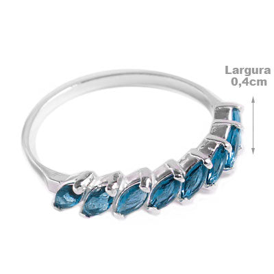 Anel De Prata Com Zircônia
