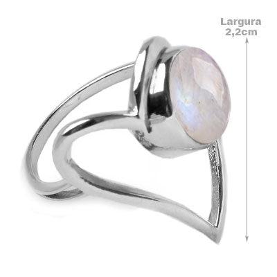 Anel de Prata Pedra da Lua