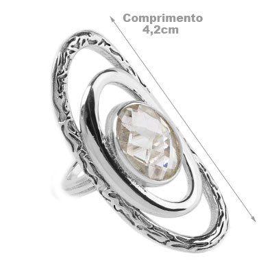 Anel de Prata com Cristal
