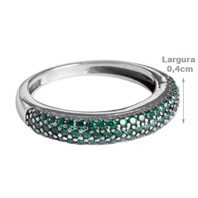 Anel de Prata com Zircônias