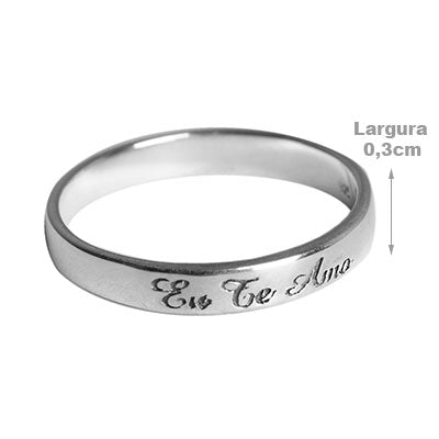 Anel de Prata Eu te amo - 54917