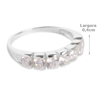 Anel de Prata com Zircônia - 55607