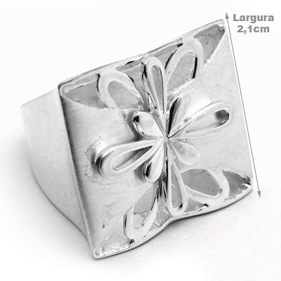 Anel de Prata Flor 