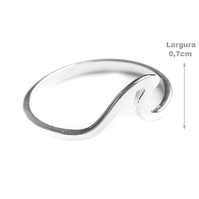 Anel de Prata Onda