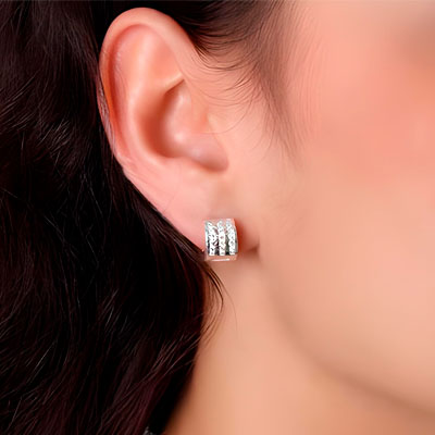 Argola de Prata com Zircônias - 15415