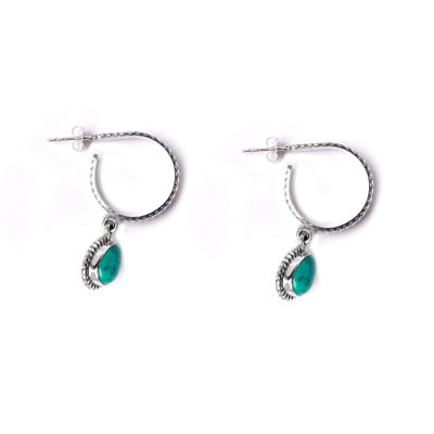 Argola de Prata com Turquesa - 51099