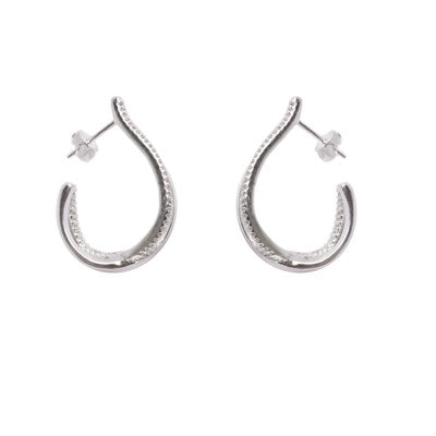 Argola de Prata com Zircônias.