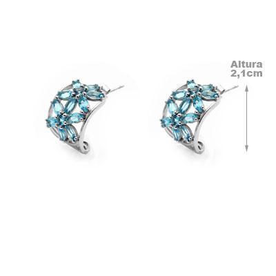 Argola de Prata com Zircônia 