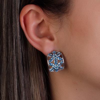 Argola de Prata com Zircônia 