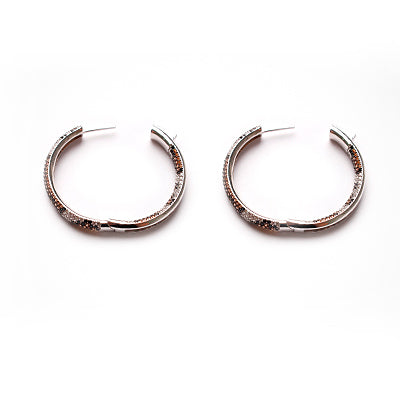 Argola de Prata com Zircônias.