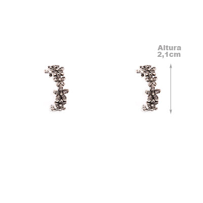 Argola de Prata Flores