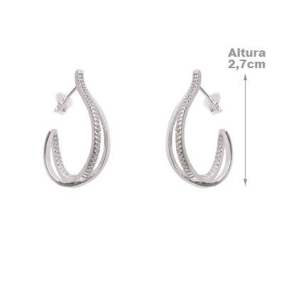 Argola de Prata com Zircônias.