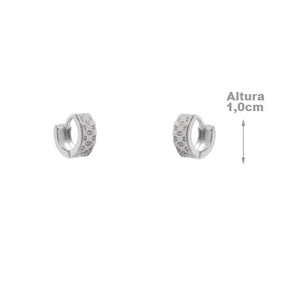 Argola de Prata com Zircônia 