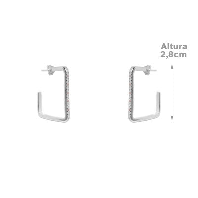 Argola de Prata com Zircônia