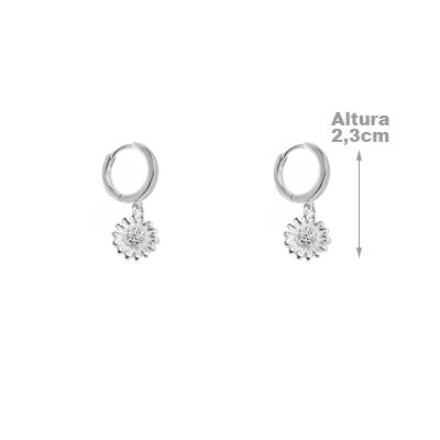 Argola de Prata com Girassol