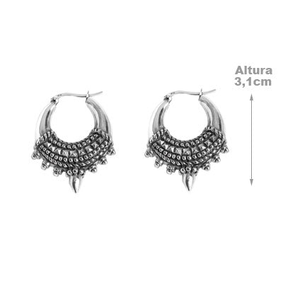 Argola de Prata Trabalhada 