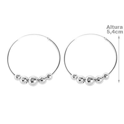 Argola de Prata Bolas