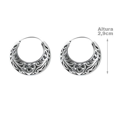 Argola de Prata Vazada