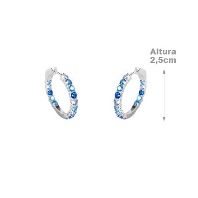 Argola de Prata com Zircônias -