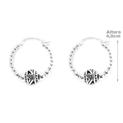 Argola de Prata Bolas