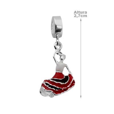 Berloque de Prata Flamenco (Pulseira Memories)