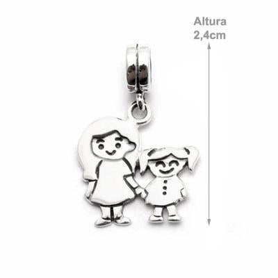 Berloque de Prata Mãe e Filha 