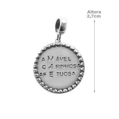 Berloque de Prata Placa