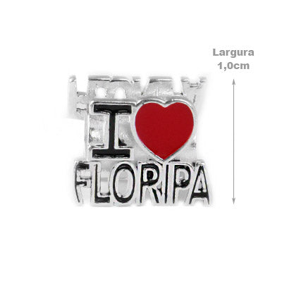 Berloque de Prata I Love Floripa.