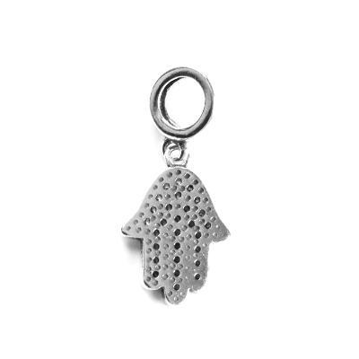 Berloque de Prata Hamsa com Zircônia