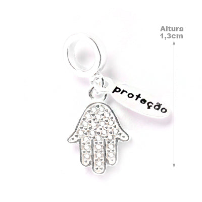 Berloque de Prata Hamsa