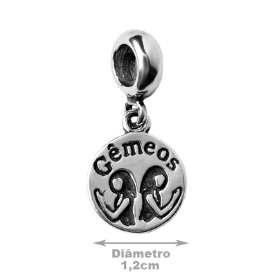 Berloque de Prata Signo de Gêmeos