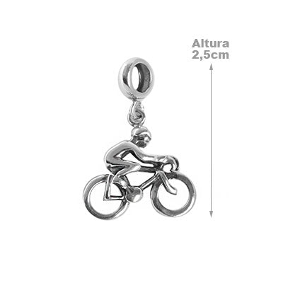 Berloque de Prata Ciclista