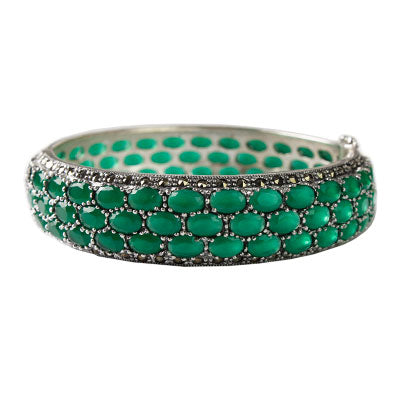 Bracelete de Prata com Esmeralda - 53844